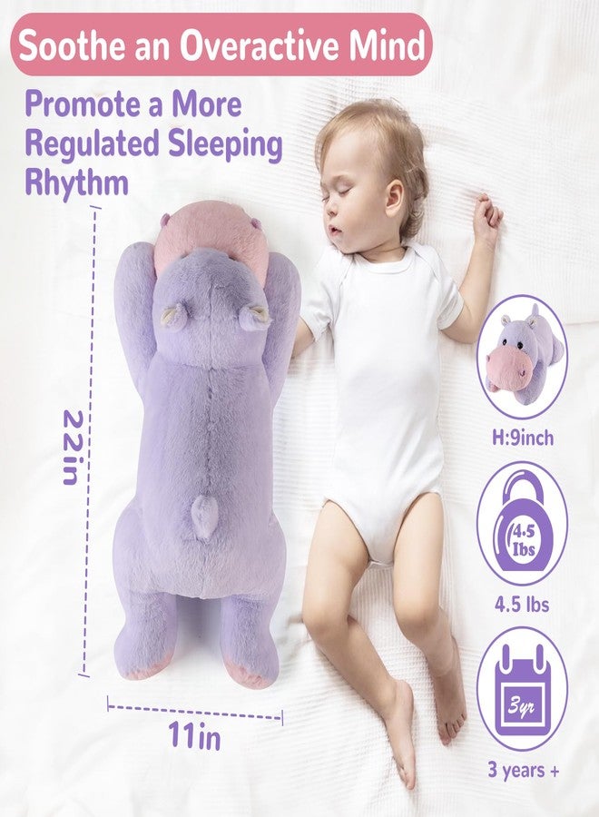 meowtastic Hippo Weighted Stuffed Animals - 22 Inch 4.5 Pounds Weighted Plush Hippo Stuffed Animals - Big Toys Pillow - Cute Plush Toys Gifts for Kids & Adults (22" 4.5 lbs) - Image 5